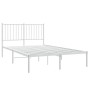 Bettgestell aus Metall mit weißem Kopfteil 120x200 cm von vidaXL, Betten und Lattenroste - Ref: Foro24-350929, Preis: 80,02 €...