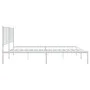Bettgestell aus Metall mit weißem Kopfteil 120x200 cm von vidaXL, Betten und Lattenroste - Ref: Foro24-350929, Preis: 80,21 €...