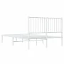 Bettgestell aus Metall mit weißem Kopfteil 120x200 cm von vidaXL, Betten und Lattenroste - Ref: Foro24-350929, Preis: 80,21 €...