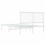 Bettgestell aus Metall mit weißem Kopfteil 120x200 cm von vidaXL, Betten und Lattenroste - Ref: Foro24-350929, Preis: 80,02 €...