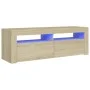 Mueble de TV con luces LED roble Sonoma 120x35x40 cm de vidaXL, Muebles TV - Ref: Foro24-804313, Precio: 77,28 €, Descuento: %