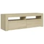 Mueble de TV con luces LED roble Sonoma 120x35x40 cm de vidaXL, Muebles TV - Ref: Foro24-804313, Precio: 77,28 €, Descuento: %