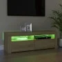 Mueble de TV con luces LED roble Sonoma 120x35x40 cm de vidaXL, Muebles TV - Ref: Foro24-804313, Precio: 77,28 €, Descuento: %