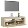 Mueble de TV con luces LED roble Sonoma 120x35x40 cm de vidaXL, Muebles TV - Ref: Foro24-804313, Precio: 77,28 €, Descuento: %