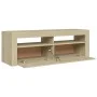 Mueble de TV con luces LED roble Sonoma 120x35x40 cm de vidaXL, Muebles TV - Ref: Foro24-804313, Precio: 77,28 €, Descuento: %
