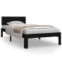 Solid black pine wood bed frame 90x200 cm by vidaXL, Beds and slatted bases - Ref: Foro24-810484, Price: 134,12 €, Discount: %