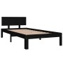 Solid black pine wood bed frame 90x200 cm by vidaXL, Beds and slatted bases - Ref: Foro24-810484, Price: 136,22 €, Discount: %