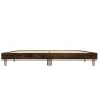 Smoked oak engineered wood bed frame 140x190cm by vidaXL, Beds and slatted bases - Ref: Foro24-832074, Price: 114,55 €, Disco...