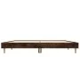 Smoked oak engineered wood bed frame 140x190cm by vidaXL, Beds and slatted bases - Ref: Foro24-832074, Price: 112,88 €, Disco...