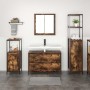 Juego de muebles de baño 3 pcs Roble ahumado 90 x 34.5 x 60 cm