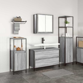 Juego de muebles de baño 3 pcs Gris sonoma 90 x 34.5 x 60 cm