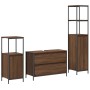 Juego de muebles de baño 3 pcs Marrón roble 90 x 34.5 x 60 cm