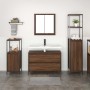 Juego de muebles de baño 3 pcs Marrón roble 90 x 34.5 x 60 cm