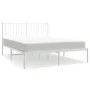 Metallbettgestell mit weißem Kopfteil 140x190 cm von vidaXL, Betten und Lattenroste - Ref: Foro24-350931, Preis: 86,74 €, Rab...