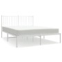Metallbettgestell mit weißem Kopfteil 140x190 cm von vidaXL, Betten und Lattenroste - Ref: Foro24-350931, Preis: 88,03 €, Rab...