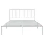 Metallbettgestell mit weißem Kopfteil 140x190 cm von vidaXL, Betten und Lattenroste - Ref: Foro24-350931, Preis: 86,74 €, Rab...