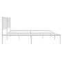 Metal bed frame with white headboard 140x190 cm by vidaXL, Beds and slatted bases - Ref: Foro24-350931, Price: 88,03 €, Disco...