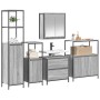 Juego de muebles de baño 5 pcs Gris 76.5 x 35 x 95 cm