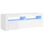 Mueble de TV con luces LED blanco brillante 120x35x40 cm de vidaXL, Muebles TV - Ref: Foro24-804316, Precio: 82,13 €, Descuen...