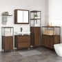 Juego de muebles de baño 5 pcs Marrón 76.5 x 35 x 95 cm