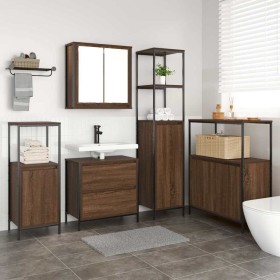 Juego de muebles de baño 5 pcs Marrón 76.5 x 35 x 95 cm