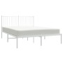 Bettgestell aus weißem Metall mit Kopfteil 140x200 cm von vidaXL, Betten und Lattenroste - Ref: Foro24-350932, Preis: 98,95 €...