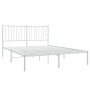 Bettgestell aus weißem Metall mit Kopfteil 140x200 cm von vidaXL, Betten und Lattenroste - Ref: Foro24-350932, Preis: 98,95 €...