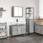 Juego de muebles de baño con cajón 2 pcs Gris sonoma y Negro