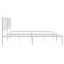 Bettgestell aus weißem Metall mit Kopfteil 140x200 cm von vidaXL, Betten und Lattenroste - Ref: Foro24-350932, Preis: 98,95 €...