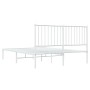 Bettgestell aus weißem Metall mit Kopfteil 140x200 cm von vidaXL, Betten und Lattenroste - Ref: Foro24-350932, Preis: 98,95 €...