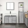 Juego de muebles de baño con cajón 2 pcs Gris sonoma y Negro
