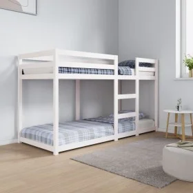 Solid white pine wood bunk bed 75x190 cm by vidaXL, Beds and slatted bases - Ref: Foro24-821660, Price: 154,58 €, Discount: %