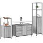 Juego de muebles de baño con cajón 3 pcs Gris sonoma y Negro