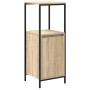 Juego de muebles de baño con estante 5 pcs Roble Sonoma y Negro
