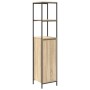 Juego de muebles de baño con estante 5 pcs Roble Sonoma y Negro