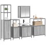 Juego de muebles de baño con estante 5 pcs Gris sonoma y Negro