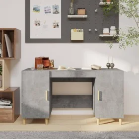 Betongrauer Sperrholzschreibtisch 140x50x75 cm von vidaXL, Schreibtische - Ref: Foro24-812766, Preis: 102,51 €, Rabatt: %