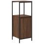 Juego de muebles de baño 5 pcs Madera de roble marrón y Negro