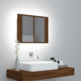 Schrank mit Spiegel und LED-Eichenbraunholz 60x12x45 cm von vidaXL, Badezimmerwaschtische - Ref: Foro24-822843, Preis: 47,29 ...