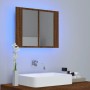 Cabinet with mirror and LED oak brown wood 60x12x45 cm by vidaXL, bathroom vanities - Ref: Foro24-822843, Price: 47,95 €, Dis...