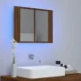 Cabinet with mirror and LED oak brown wood 60x12x45 cm by vidaXL, bathroom vanities - Ref: Foro24-822843, Price: 47,29 €, Dis...