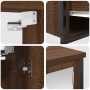 Juego de muebles de baño 5 pcs Madera de roble marrón y Negro