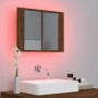 Cabinet with mirror and LED oak brown wood 60x12x45 cm by vidaXL, bathroom vanities - Ref: Foro24-822843, Price: 47,95 €, Dis...