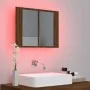 Cabinet with mirror and LED oak brown wood 60x12x45 cm by vidaXL, bathroom vanities - Ref: Foro24-822843, Price: 47,29 €, Dis...