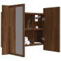 Cabinet with mirror and LED oak brown wood 60x12x45 cm by vidaXL, bathroom vanities - Ref: Foro24-822843, Price: 47,95 €, Dis...
