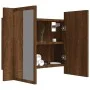 Cabinet with mirror and LED oak brown wood 60x12x45 cm by vidaXL, bathroom vanities - Ref: Foro24-822843, Price: 47,29 €, Dis...