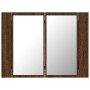 Cabinet with mirror and LED oak brown wood 60x12x45 cm by vidaXL, bathroom vanities - Ref: Foro24-822843, Price: 47,95 €, Dis...