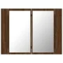 Cabinet with mirror and LED oak brown wood 60x12x45 cm by vidaXL, bathroom vanities - Ref: Foro24-822843, Price: 47,29 €, Dis...