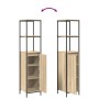 Juego de muebles de baño con estante 3 pcs Roble Sonoma y Negro