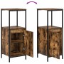 Juego de muebles de baño con puerta 3 pcs Roble ahumado y Negro